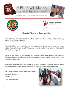 Hospital Night and Open Meeting