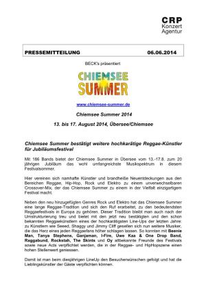 PRESSEMITTEILUNG 06.06.2014 Chiemsee