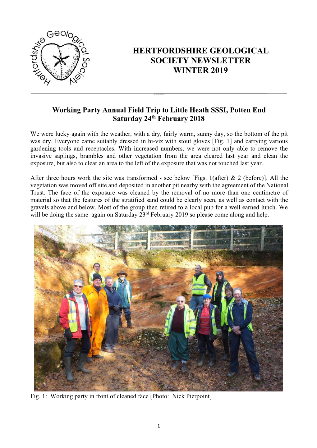 Hertfordshire Geological Society Newsletter Winter 2019