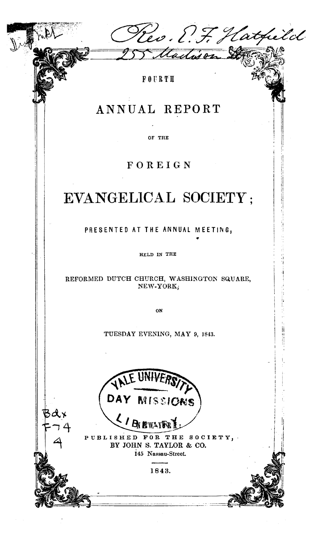 Evangelical Society;