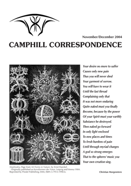Camphill Correspondence November/December 2004