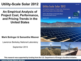 Utility-Scale Solar 2012