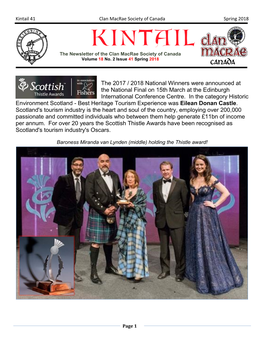 Kintail 41 Clan Macrae Society of Canada Spring 2018