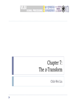 Chapter 7: the Z-Transform