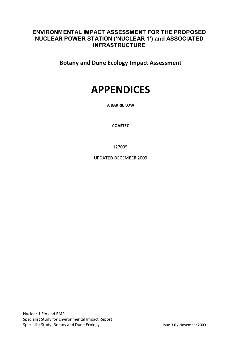 Botany Appendices