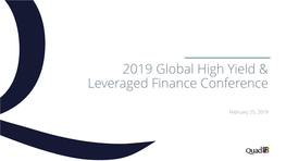 2019 Global High Yield & Leveraged Finance Conference