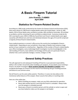 A Basic Firearm Tutorial by John Kraemer, F-ABMDI April 2009