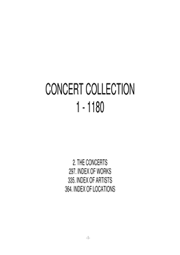 Concert Collection 1 - 1180
