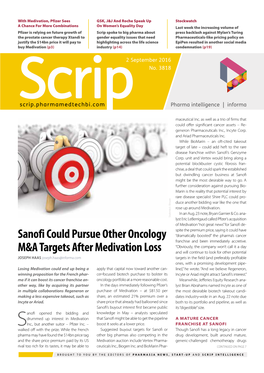 Sanofi Could Pursue Other Oncology M&A Targets After Medivation Loss