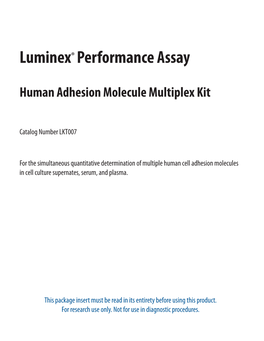 Luminex Performance Assay Human Adhesion Molecule Multiplex