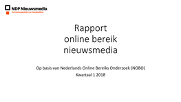 Rapport Online Bereik Nieuwsmedia