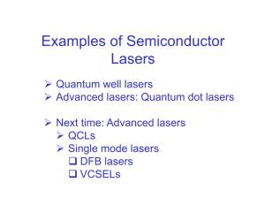 Examples of Semiconductor Lasers