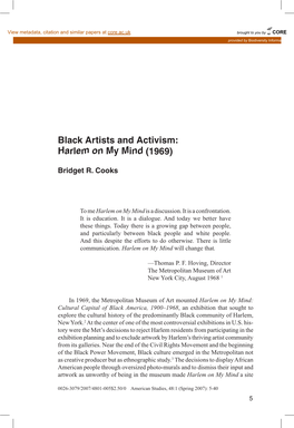 Black Artists and Activism: Harlem on My Mind (1969)