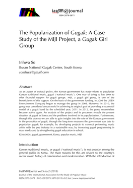 The Popularization of Gugak: a Case Study of the MIJI Project, a Gugak Girl Group