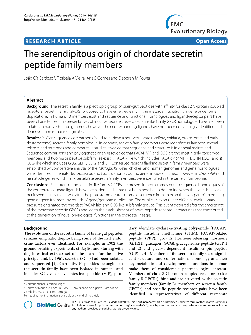 The Serendipitous Origin of Chordate Secretin Peptide Family Members