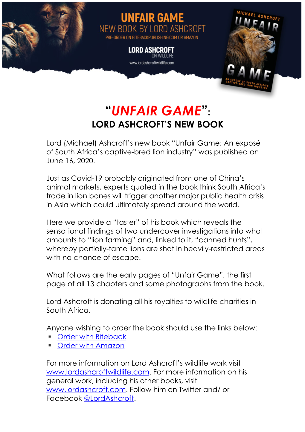 “Unfair Game”: Lord Ashcroft’S New Book