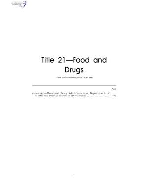 Title 21—Food and Drugs
