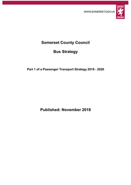 Somerset County Council Bus Strategy Published: November 2018