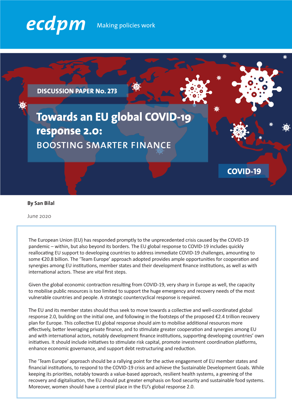 Towards an EU Global COVID-19 Response 2.0: Boosting Smarter Finance