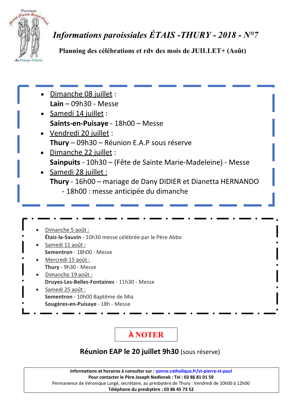 Informations Paroissiales ÉTAIS -THURY - 2018 - N°7