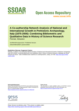 A Co-Authorship Network Analysis of National and International Growth