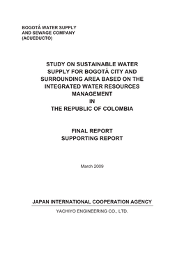 Study on Sustainable Water Supply for Bogota City And