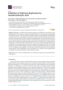 Inhibition of Orbivirus Replication by Aurintricarboxylic Acid