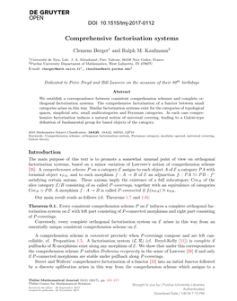 Comprehensive Factorisation Systems