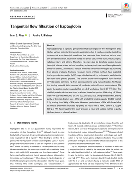 Tangential Flow Filtration of Haptoglobin