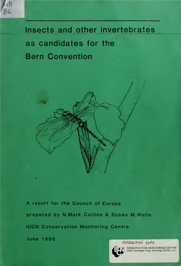 Insects and Other Invertebrates As Candidates for the Bern Convention