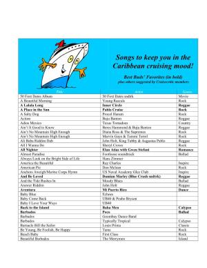 Songs to Keep You in the Caribbean Cruising Mood!