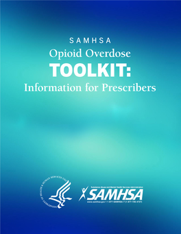 Opioid Overdose TOOLKIT: Information for Prescribers TABLE of CONTENTS