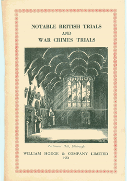 Notable British Trials and War Crimes Trials