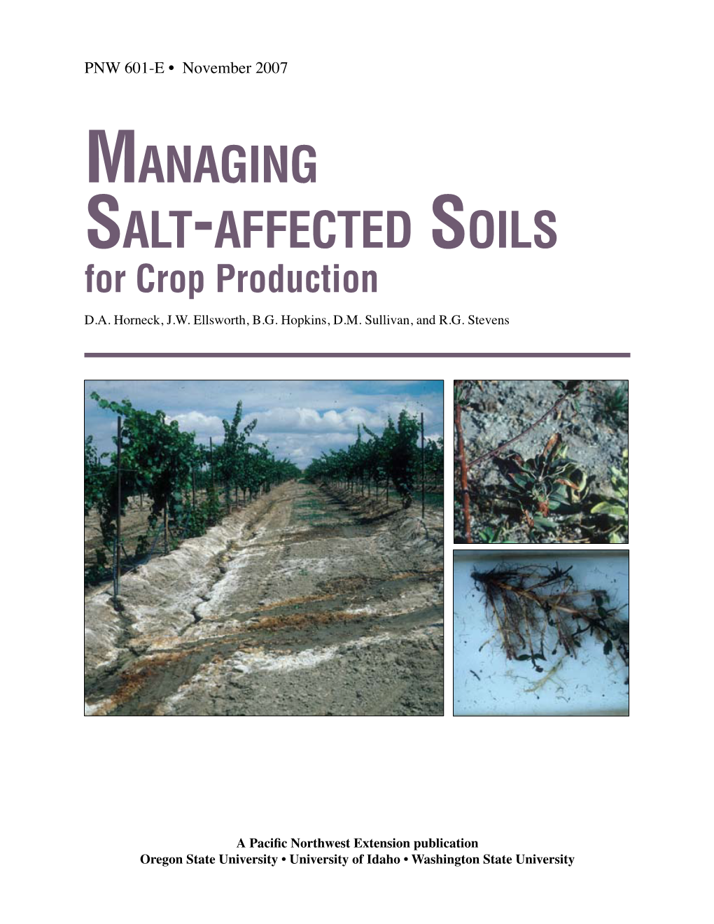 Managing Salt-Affected Soils for Crop Production, PNW 601-E