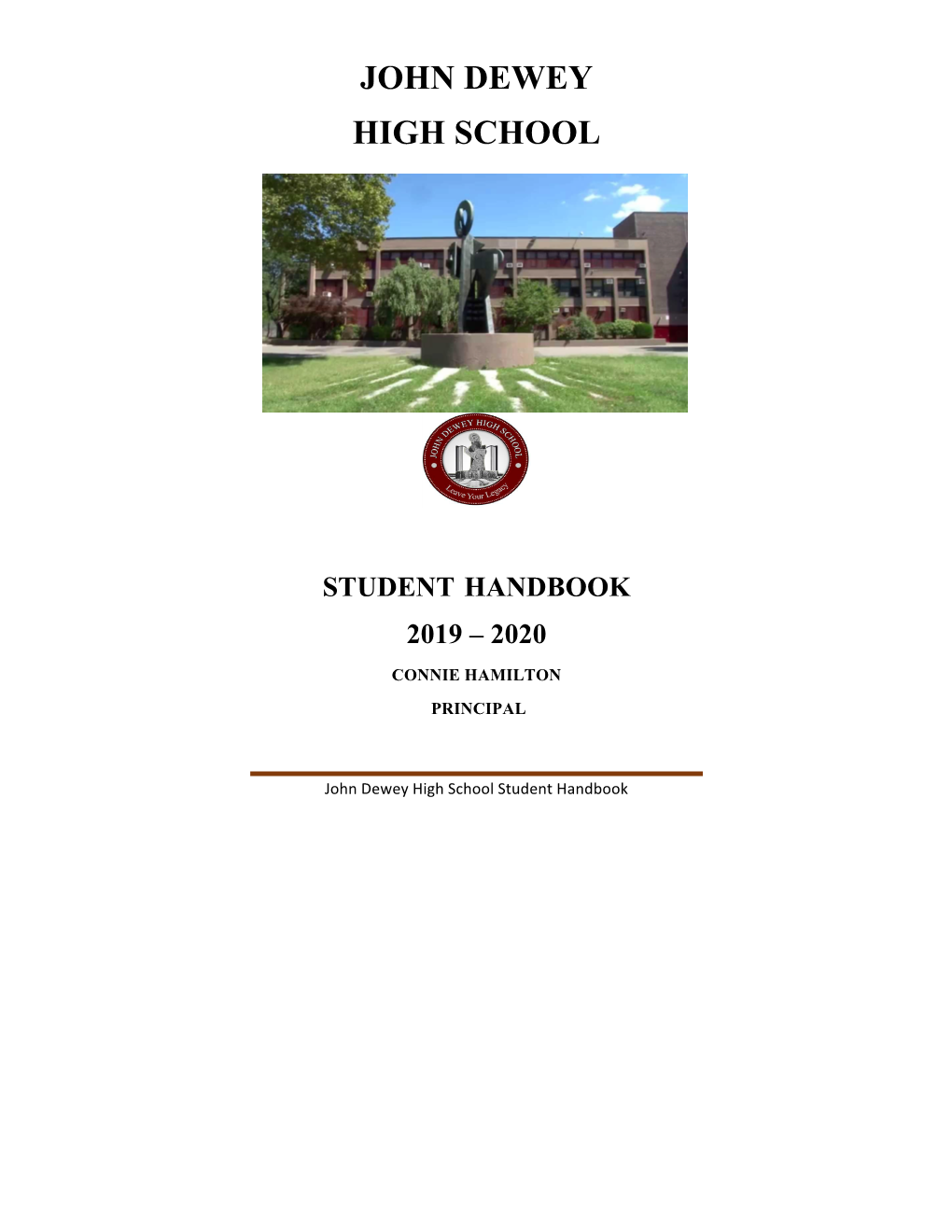 John Dewey High School Student Handbook 2019