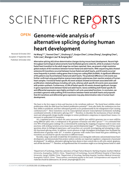 Genome-Wide Analysis of Alternative Splicing During Human Heart