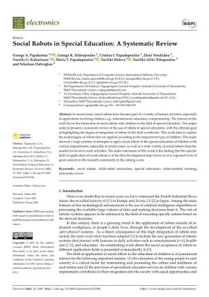 Social Robots in Special Education: a Systematic Review