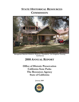 State Historical Resources Commission 2008 Annual Report