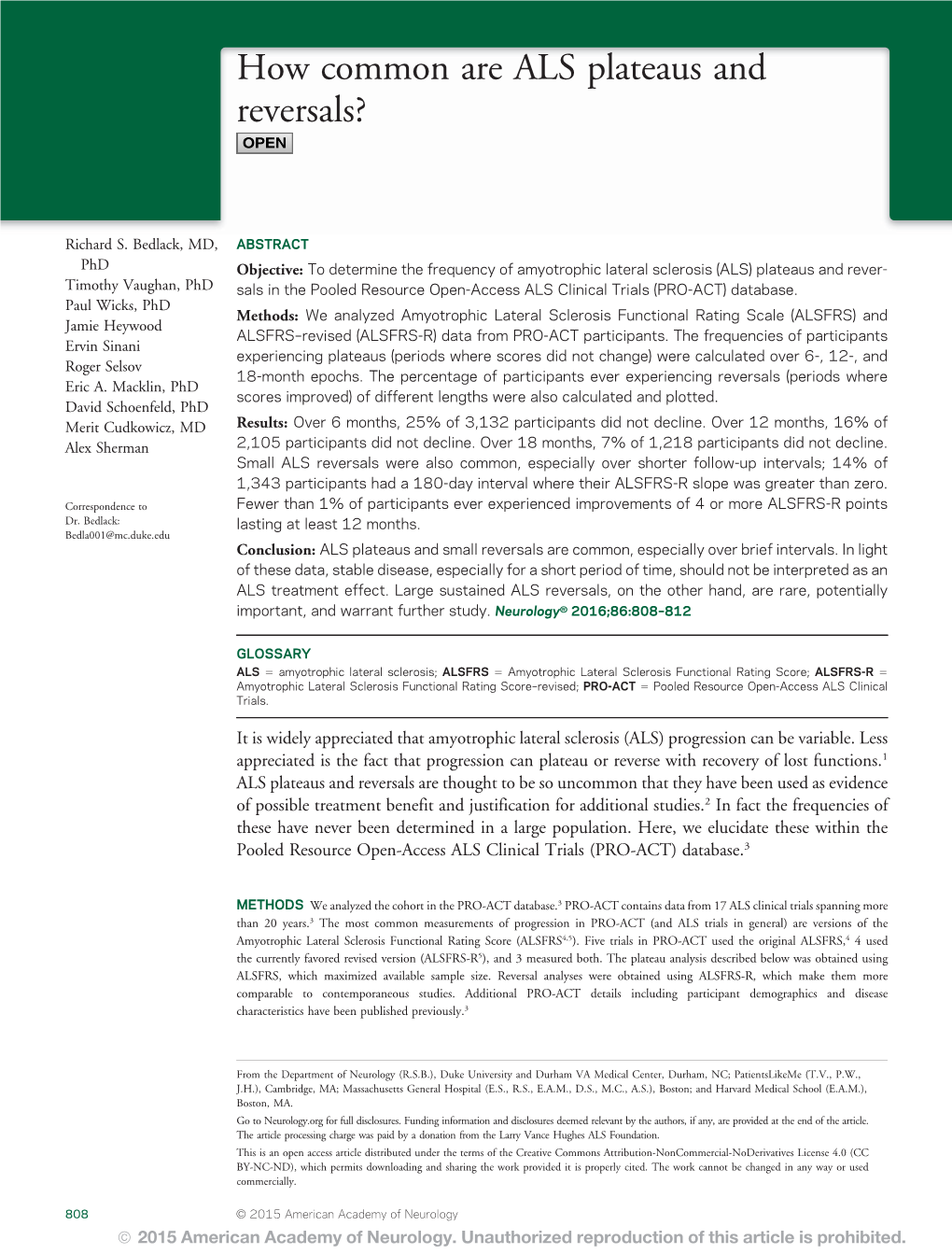 How Common Are ALS Plateaus and Reversals?