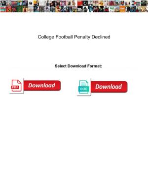 College Football Penalty Declined