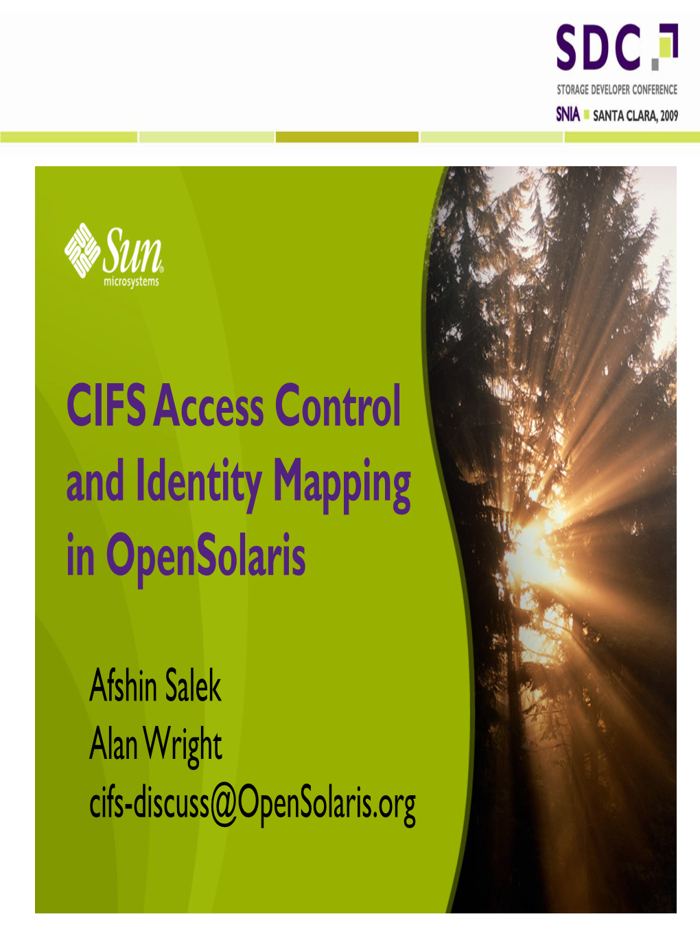 CIFS Access Control and Identity Mapping in Opensolaris