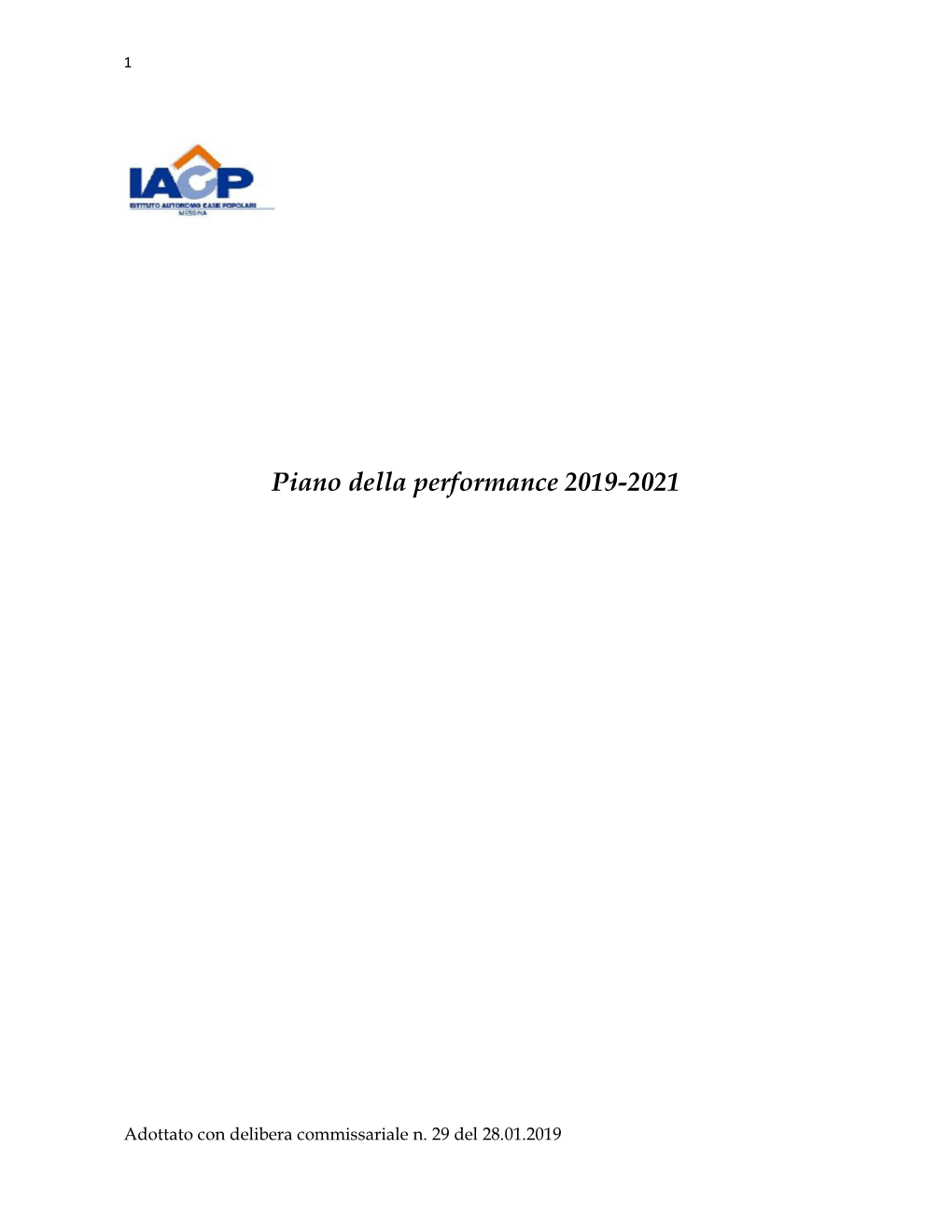 Piano Della Performance 2019-2021