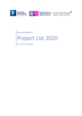 Project List 2020