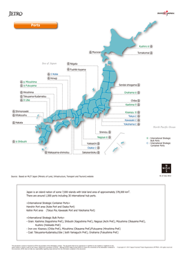 North Pacific Ocean Sea of Japan Tomakomai Muroran Niigata