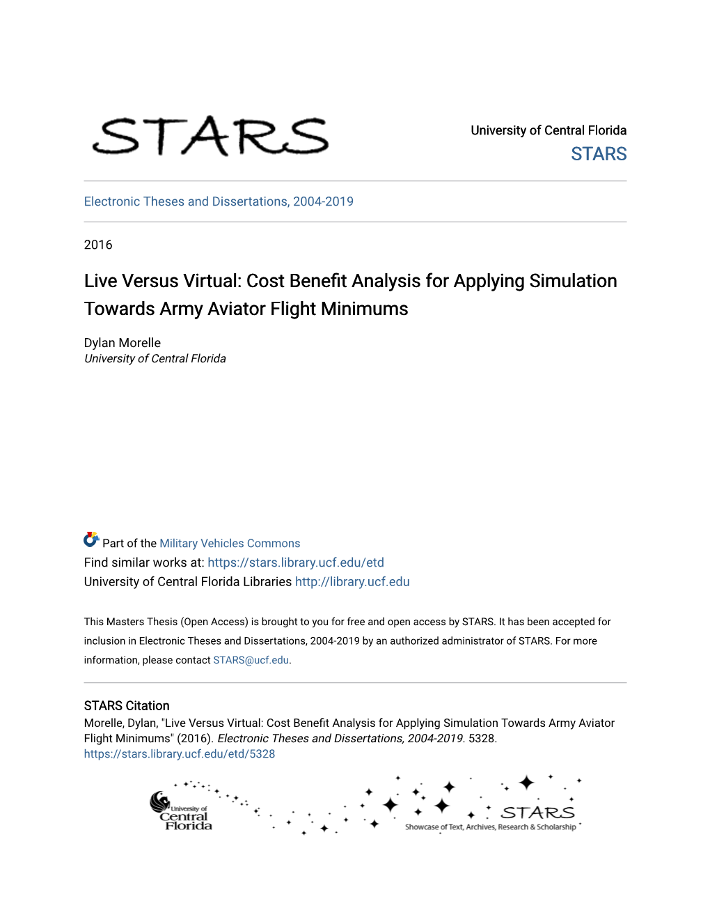 Cost Benefit Analysis for Applying Simulation Towards Army Aviator Flight Minimums