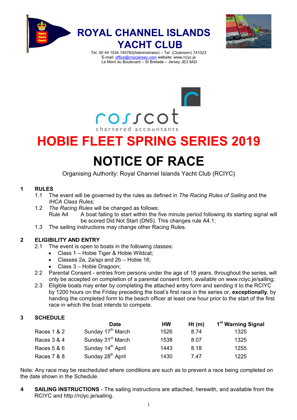 Hobie Fleet Spring Series 2019