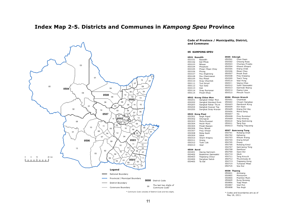 Map 2-5. Districts and Communes in Kampong Speu Province