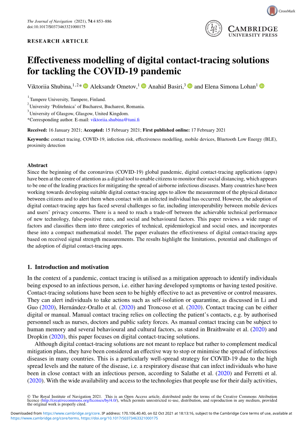 Effectiveness Modelling of Digital Contact-Tracing Solutions for Tackling