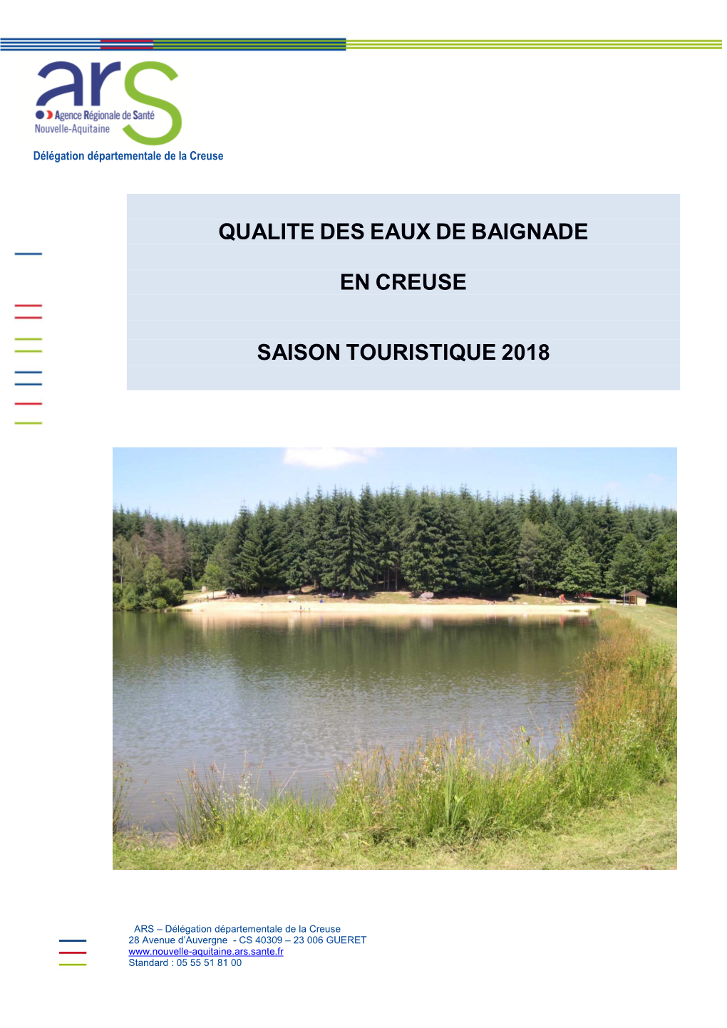 Qualite Des Eaux De Baignade En Creuse Saison Touristique 2018
