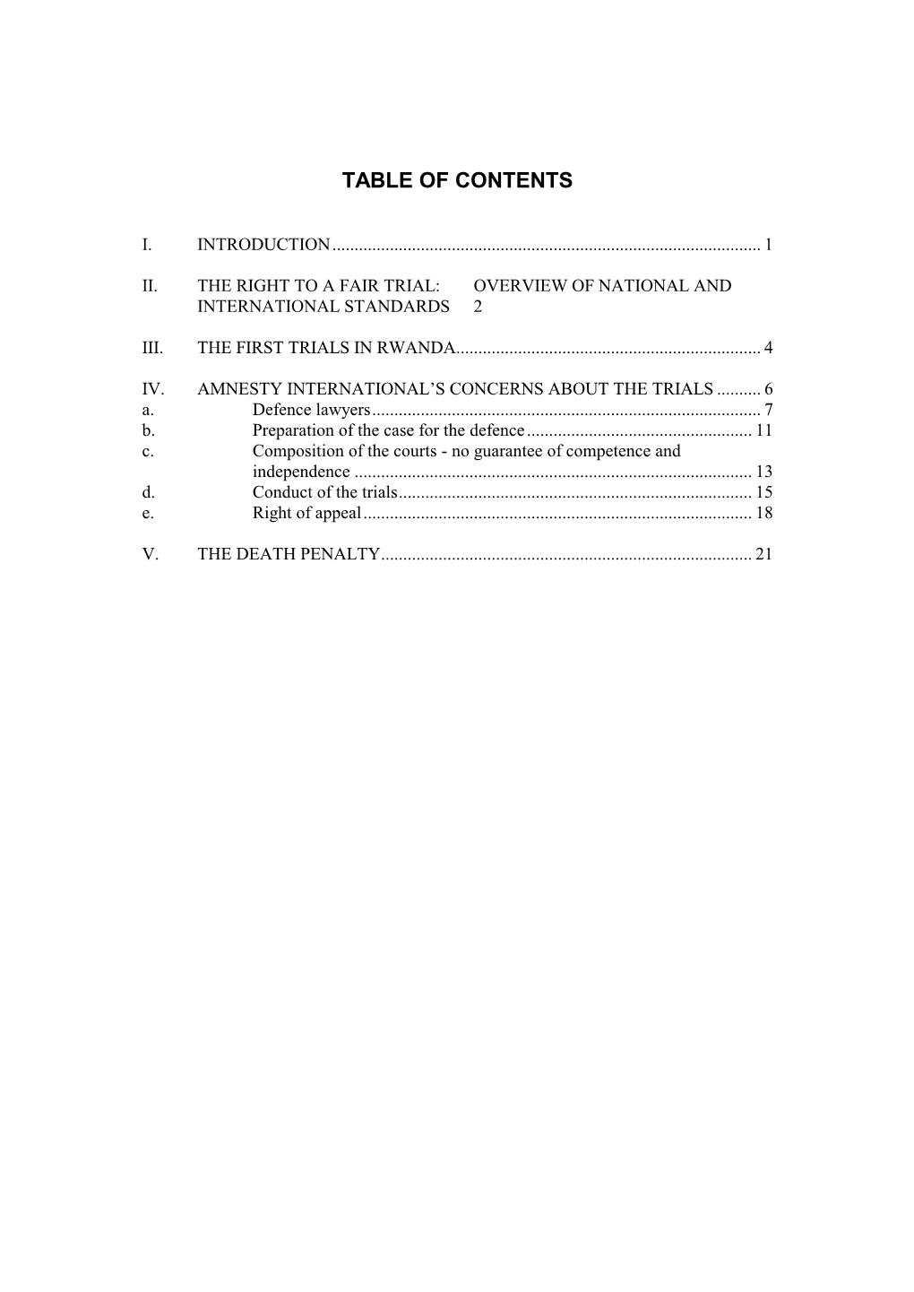 Table of Contents